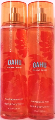 Bath Body Works OAHU COCONUT SUNSET Fine Fragrance Mist, 8 fl. oz, NEW x 2