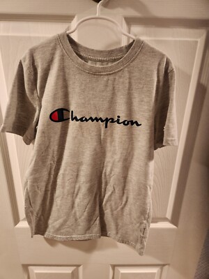 Youth Champion T-Shirt SIZE LARGE GRAY Short Sleeve