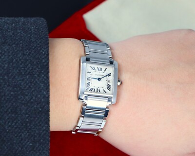 【KG】Cartier レディース 時計 シルバー Ladies Cartier Tank Francaise Stainless Steel 25mm Midsize Quartz