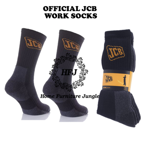 JCB Official Mens Work Socks UK 6-11 Reinforced Heel and Toe Wholesale Discounts - Picture 1 of 7