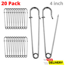 4 Inch Large Safety Pins for Clothes Blankets, Skirts, Kilts Heavy Duty Safety