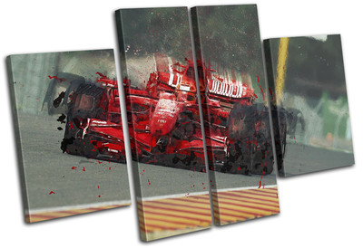 Formel 1 Rennwagen Rot Sport MULTI LEINWAND WANDBILD Bild Druck