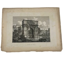 SPROSSE 1819-1874 Rome View of the Arch of Titus 1852 Etching