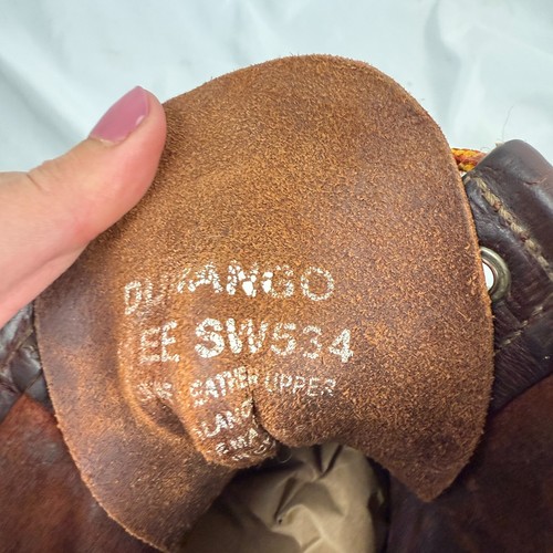 Vintage Durango Herren Vollleder Packer Stiefel Braun Rot Größe 11 EE WEITE Cowboy - Bild 8 von 12