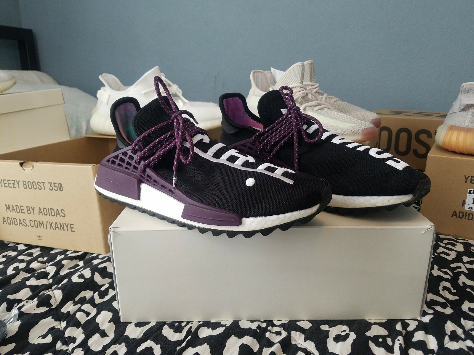 nmd human race black purple