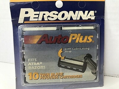 PERSONNA Auto Plus 10 Count Twin Blade Pivoting Cartridges Fits ATRA RAZORS FS