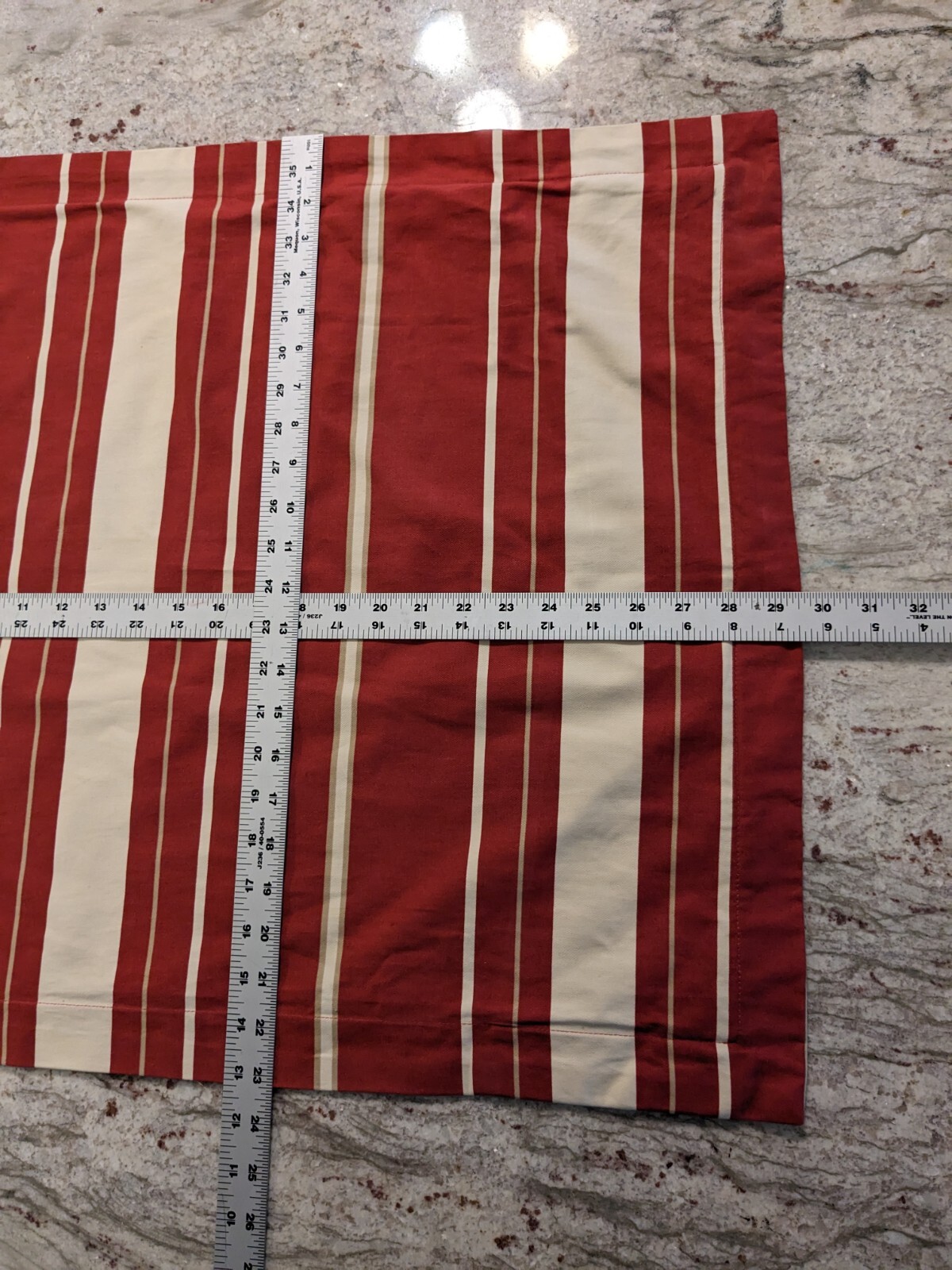 Wayfair, Chenab One 2 Euro Shams 100% Cotton Pillow Striped Red Cream Holiday