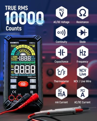 KAIWEETS Digital Multimeter 10000 Counts TRMS Auto Ranging, Rechargeable Smar... - Picture 3 of 9