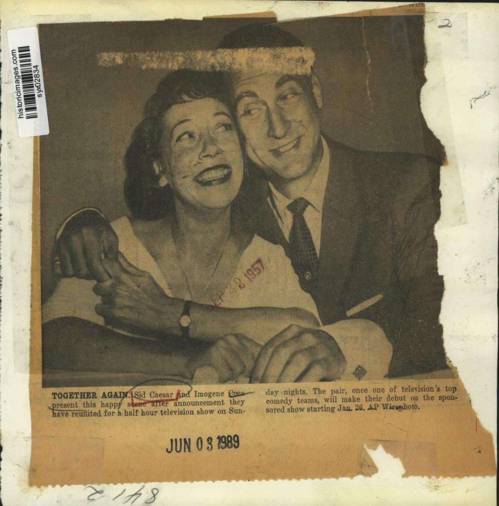 1989 Press Photo Sid Caesar and Imogene Coca in television show
