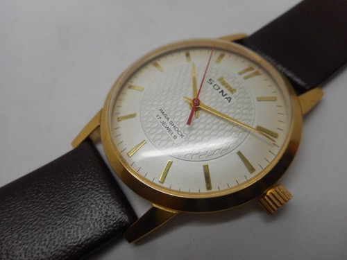 vintage hmt sona gold plated hand winding men39s super slim watch run A321