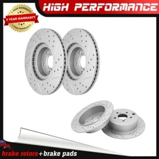 Front & Rear Drilled Slotted Rotors for 2016 - 2017 Subaru XV Crosstrek Forester