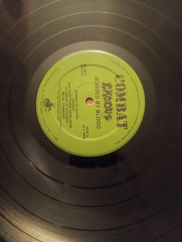 Exodus ‎– Bonded By Blood vinyl LP 1st US Pressing VG Foto 4 de 4