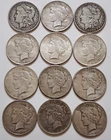 12 Morgan & Peace Silver Dollars • 90% Silver Lot • 11.4 oz Total Weight
