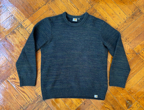 Carhartt WIP Green Lambswool Crewneck Knit Pullover Sweater Size Large