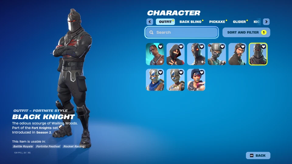 196 PIELES🌟BLACK KNIGHT🌟TRAVIS SCOTT🌟IKONIK🌟PICKAXE🌟FLOSS🌟MAKO PLANEADOR Foto 2 de 4