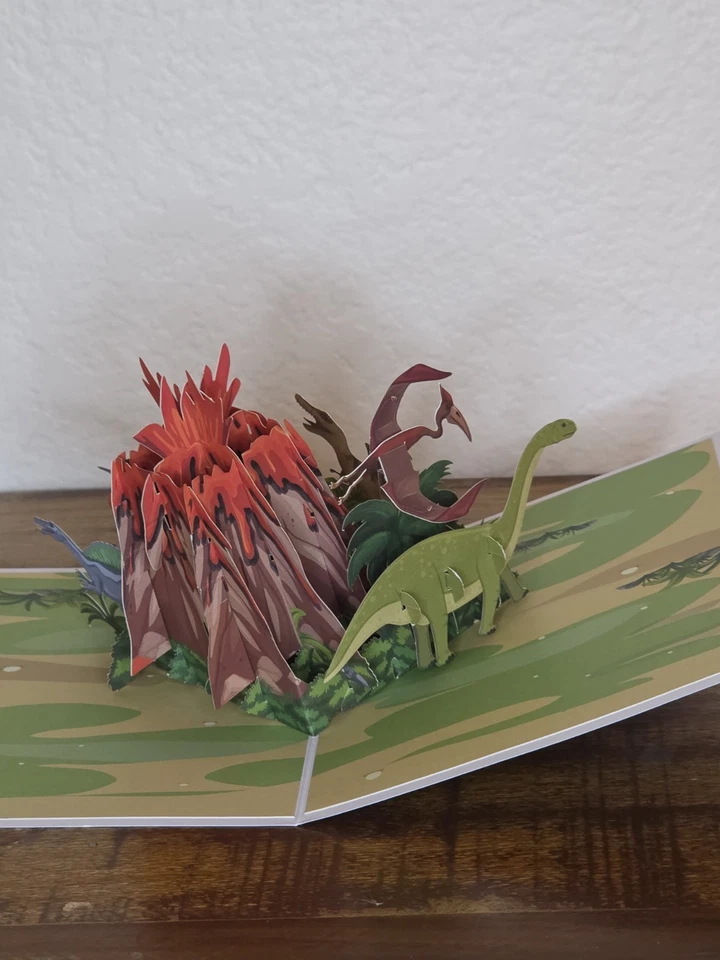 Dinosaur 3-D Pop-Up Card Greeting Card Birthday All Occasion 5x7 - Image 3 of 3