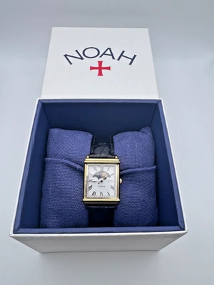 NOAH x TIMEX Collab Sun And Moon Wrist Watch Gold Black Leather