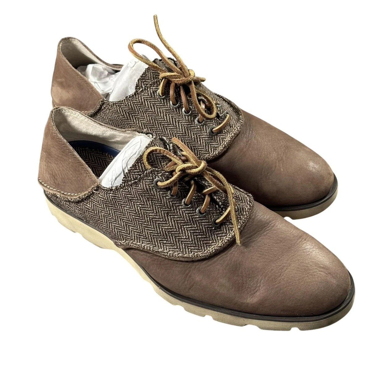 Bass J.S. Patterson 9.5M Brown Herringbone Oxford Casual‎ Shoes Herringbone Brown Casual Shoes for Men for sale | eBay main image 2