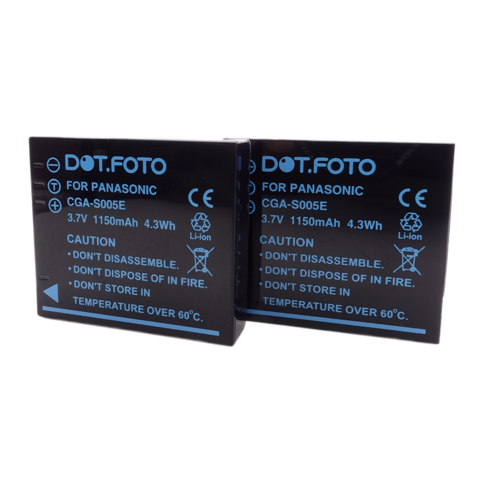 2x CGA-S005 Battery for Panasonic Lumix DMC-FX07 FX10 FX100 FX150 FX180 LX2 LX3