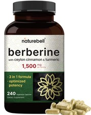 NatureBell Berberine Supplement 1500mg Per Serving 240 Veggie Capsules