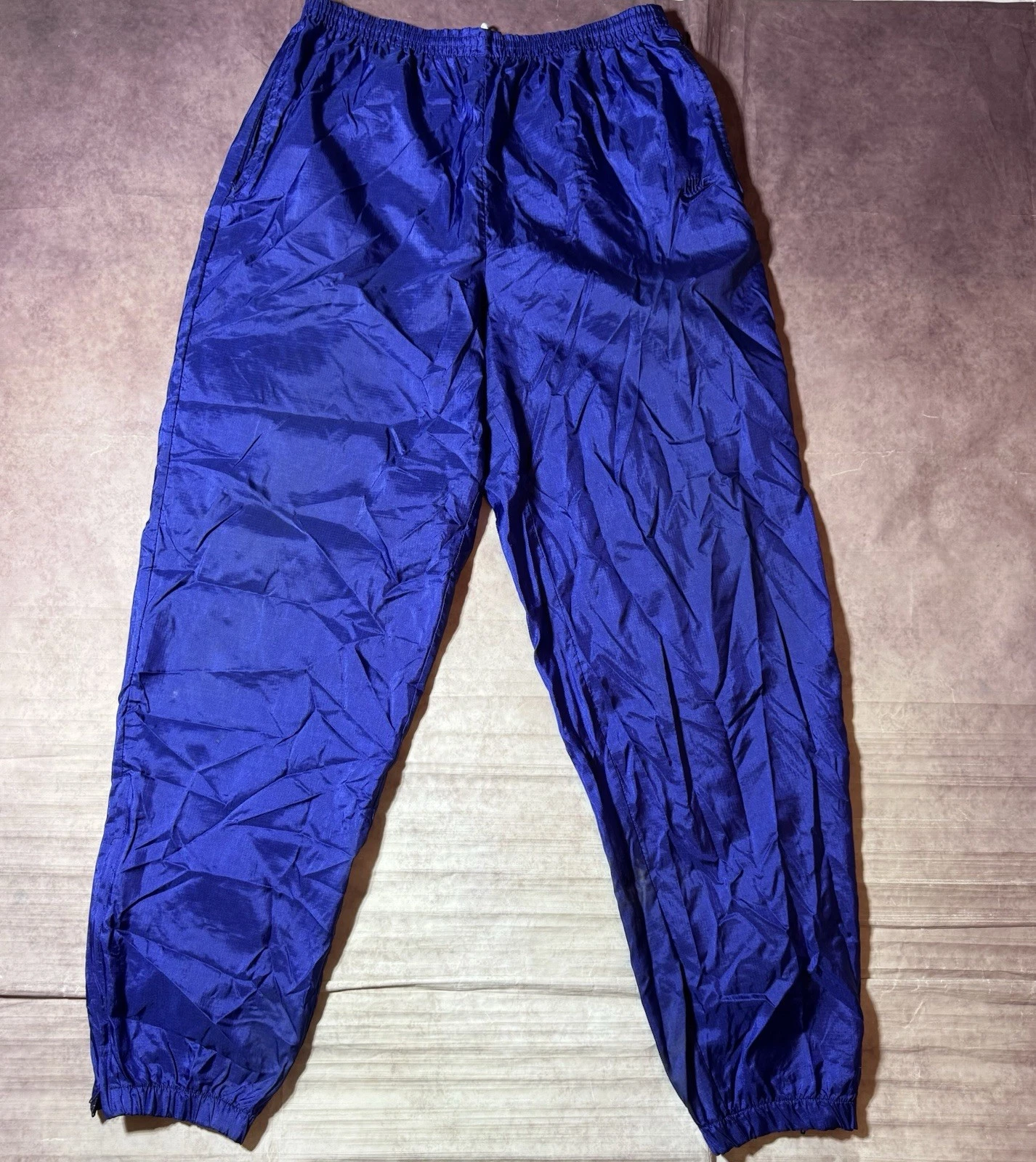 Vintage 80s 90s Blue Nike Windbreaker Athletic Pants Running Jogging Retro Sz XL