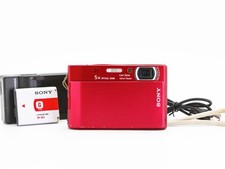 Sony Cyber-shot DSC-T100 Red 8.1MP Digital Camera w/ OEM Charger Battery Y2K