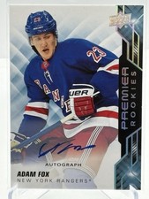 Adam Fox Rookie Auto 2019-20 UD Premier Rookies Autograph Rangers