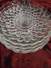 Set of 4 Vintage Anchor Hocking Clear Bubble Saucers