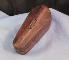 VICTORIAN TRAVELLING INKWELL PEN WIPE BRUSH ETUI BOX COFFIN VIOLIN CASE