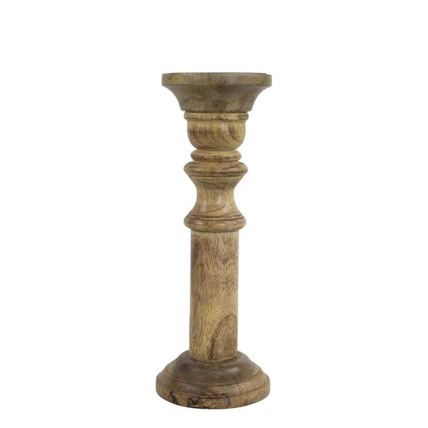 INNA-Glas KerzenstäNder Oktavian, Aus Mangoholz, Braun, 30Cm, Ø11Cm-image
