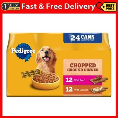 Pedigree Chopped Ground Dinner Chicken & Beef Variety Pack Wet Dog Food