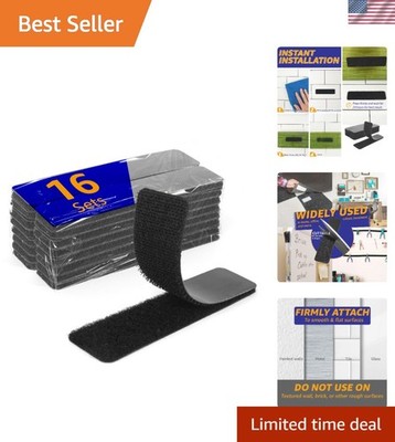 Strong Adhesive Hook & Loop Fasteners - 16 Sets for Home Organization Projects