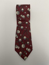 JOHN DOUGLAS golf Team men's tie Silk Maker Made in USA burgundy, black ,white
