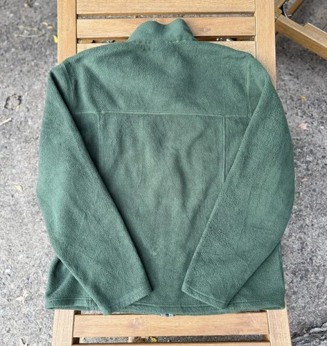 LL Bean Full Zip Fleece Jacket Mens L Forest Green Zip Pockets Outdoor Gorpcore image 7