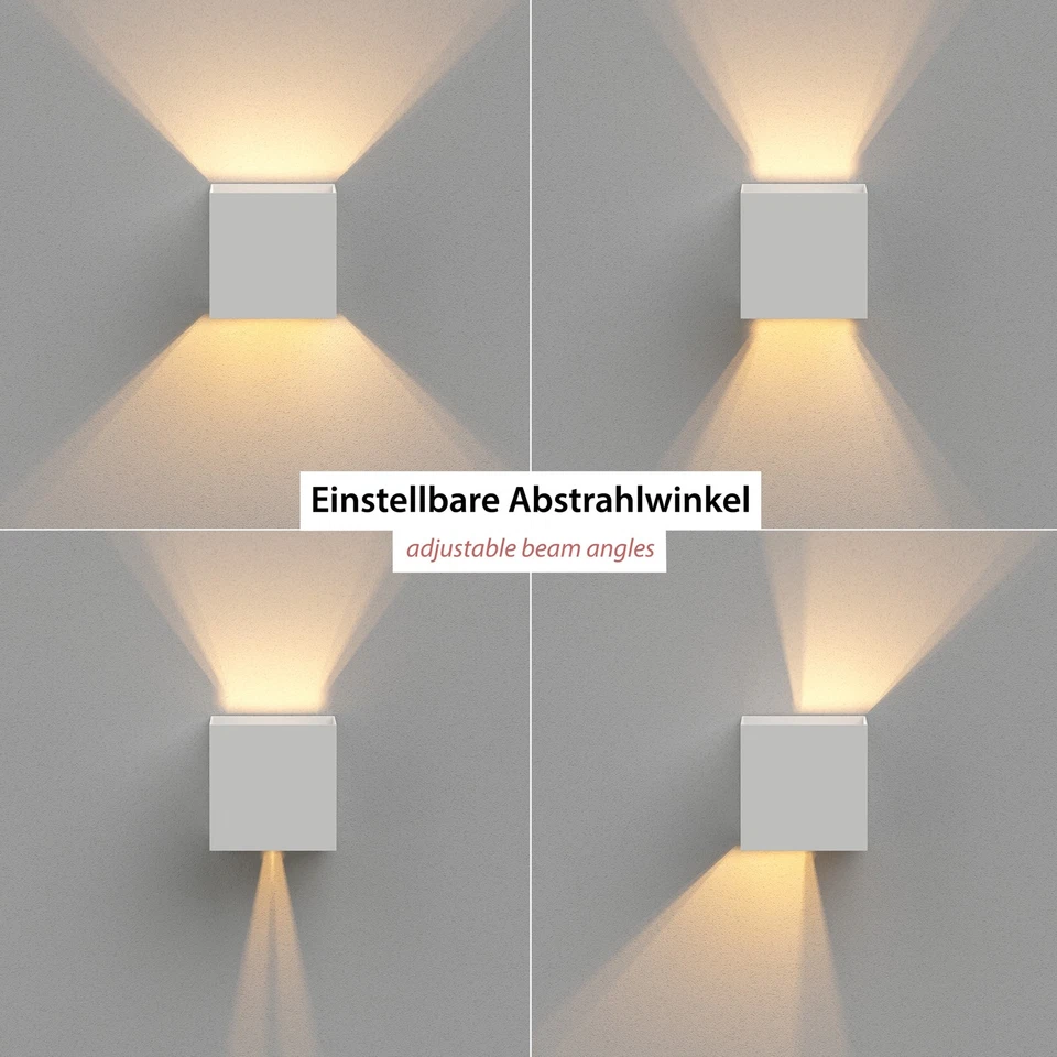 Wandleuchte CUBEL für außen, IP65, Up-/Downlight, schwarz matt, eckig, 1x G9 - Bild 2 von 4