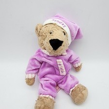 FAO Schwartz Sunday Teddy Bear Plush 10" Purple Outfit Stuffed Animal 2010