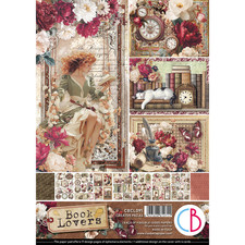 Ciao Bella BOOK LOVERS A4 Creative Pad 9/pkg Ephemera Cards Tags