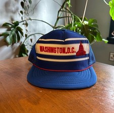 Vintage Washington D.C.  80s Destination Tourist Souvenir Mesh Trucker Hat NWOT