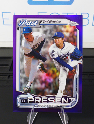 2026 Topps Chrome Past To Present Hershiser/Yamamoto Purple Refractor/75 Dodgers