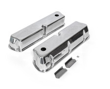 Ford Sb 289 302 351 Windsor Polished Aluminum Plain Valve Covers - Tall W Hole