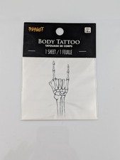Spirit Halloween Rock On Skeleton Hand Body Tattoo  Temporary  Accessory