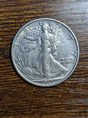 1917-P Walking Liberty Silver Half Dollar AU Tough Grade