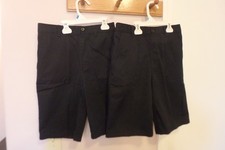 Lot of 2 French Toast Boys Uniform Pull-On Twill Shorts, Black, Size 14 Husky