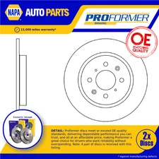 2x Brake Discs Pair Solid Rear 260mm PBD8484 Proformer Set 42510TM8G00 New