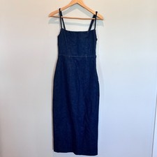 Reformation Delphina Denim Midi Dress Womens 2 Blue Jean Tank Maxi NWT New