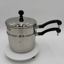 Farberware Steel Bottom 2 Qt 95a Saucepan and Double Boiler  w/ Lid