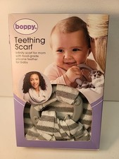 Boppy Teething Scarf Gray  White BPA Free Food Grade Silicone Teether
