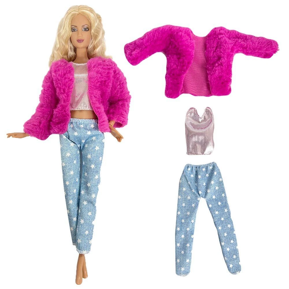 Conjunto de mu eca abrigo rosa top pantalones informales ropa moderna para jugue