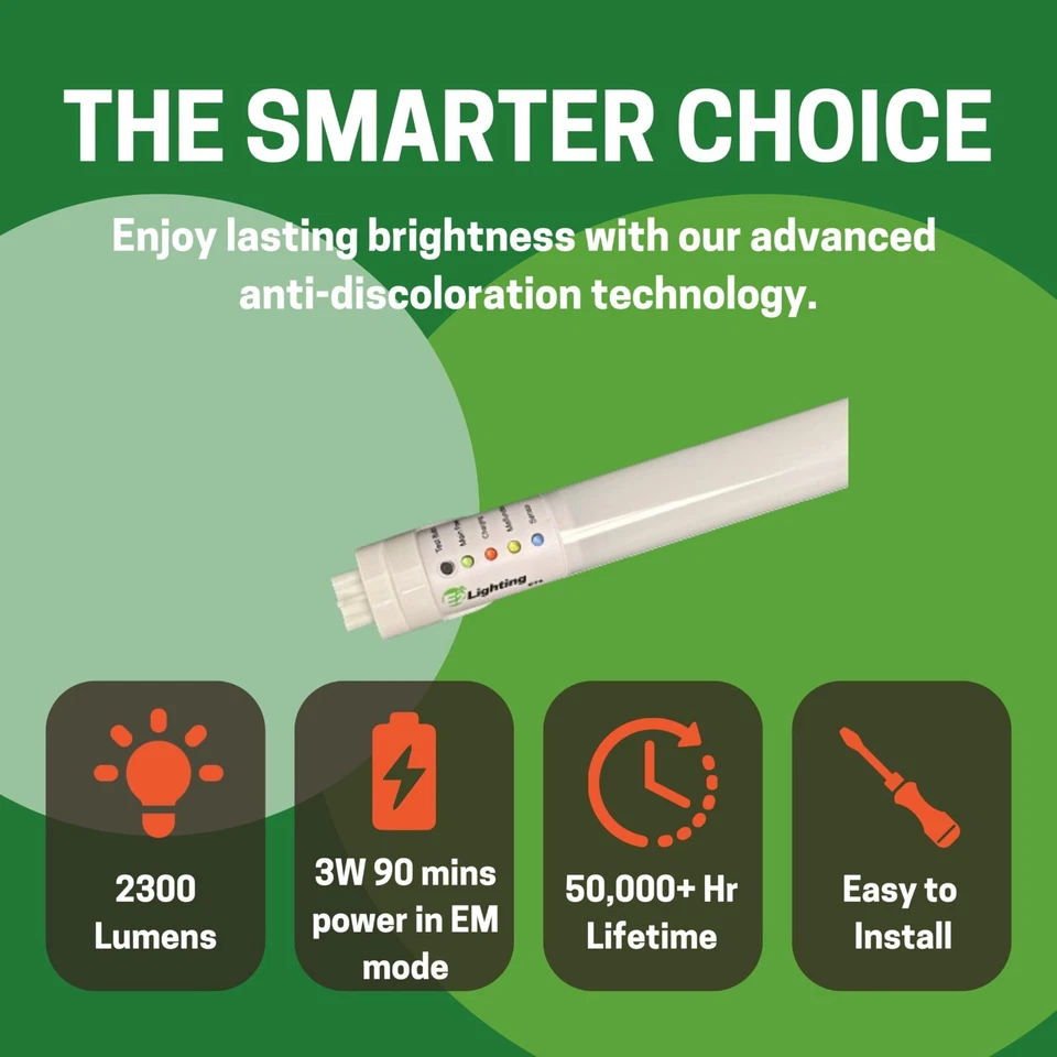 Tubo de luz LED de emergencia T8 18W 4 pies 4000K ETL listado Foto 4 de 4