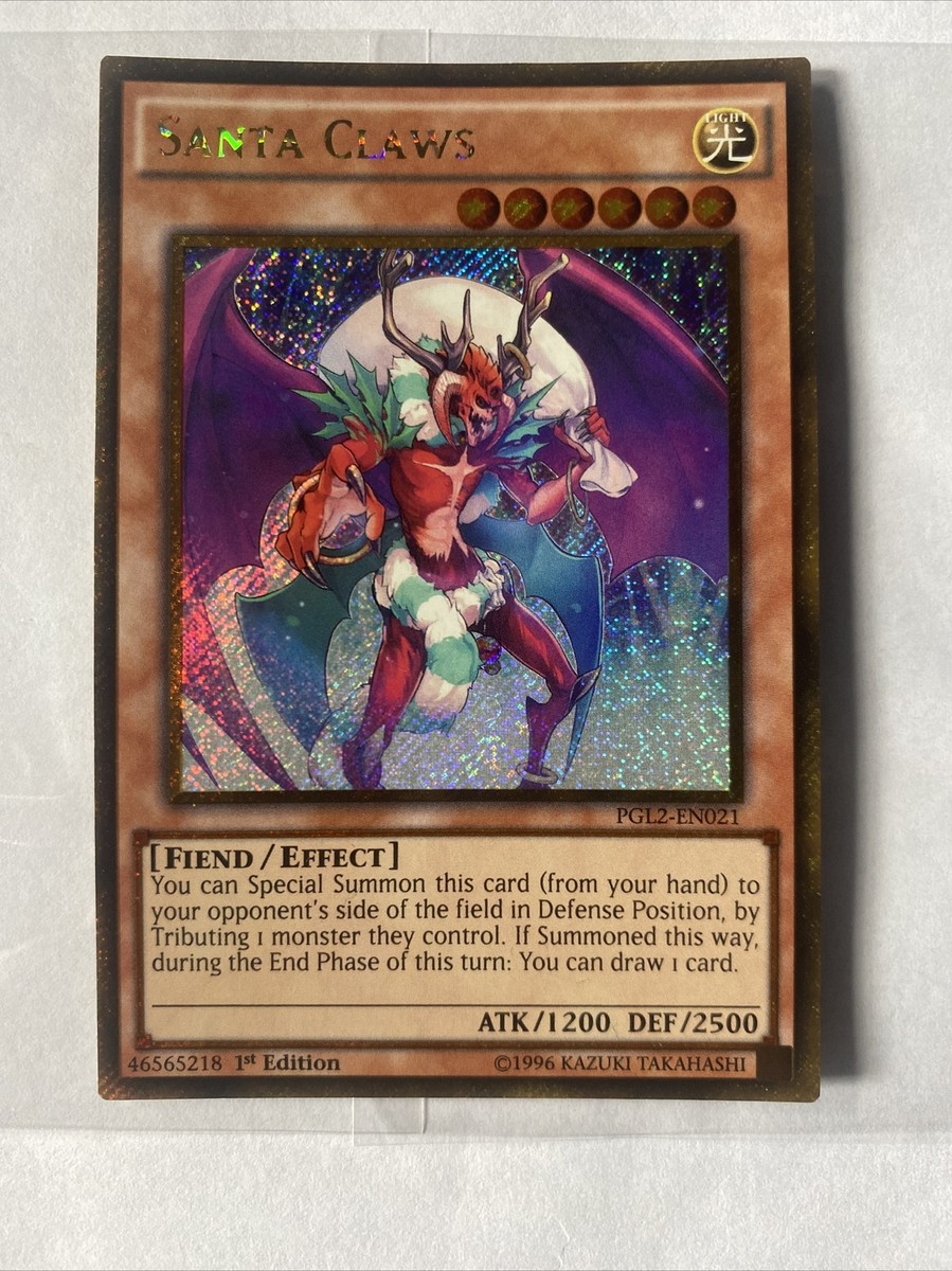Santa Claws PGL2-EN021 Gold Secret Rare Yugioh LP Santa Claws PGL2-EN021 Gold Secret Rare Yugioh LP